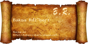 Baksa Róbert névjegykártya